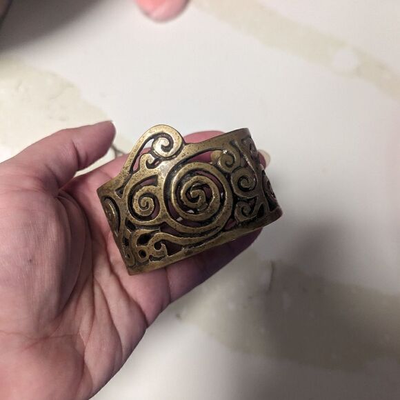 3 piece set handmade metal silver bracelets - Picture 5 of 6